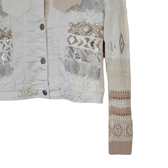 Desigual White Jean And Knit Jacket - Picture 2 of 8